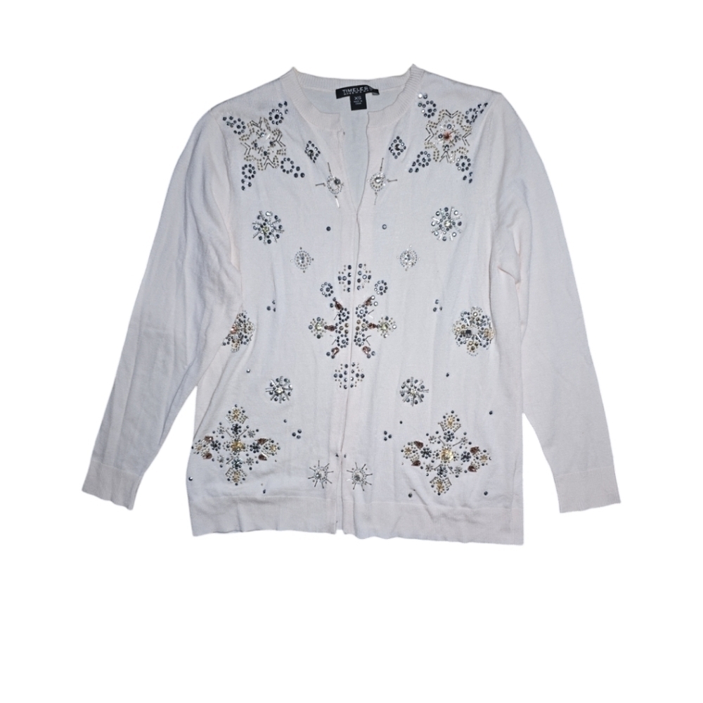 New Timeless By Naeem Khan Deco Embellished Cardigan Size XS